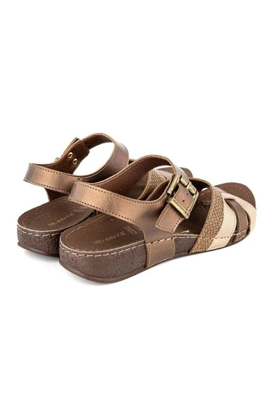 Muya Rhoas 33218-187 Anatomik Taban Kadın Sandalet Bronz 36-40 - 4