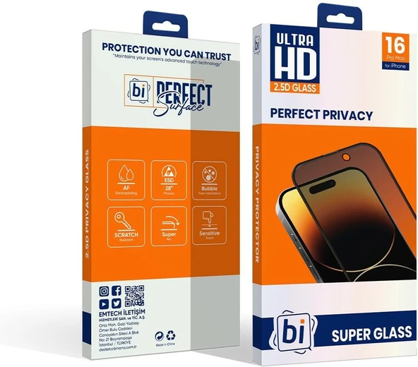 Binano 2.5D Super Glass iPhone 16 Pro Max Hayalet Ekran Koruyucu