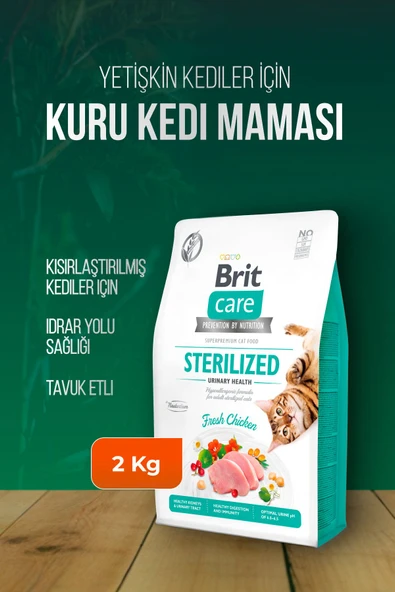 Brit Care Hipoalerjenik Sterilized Urinary Tahılsız Tavuklu Kısırlaştırılmış Kedi Maması 2 Kg