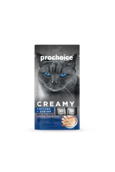 ProChoice Pro Choice Creamy Tavuklu Ve Karidesli Sıvı Kedi Ödül Maması 4x15 gr