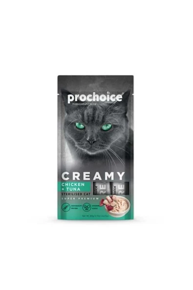 ProChoice Pro Choice Creamy Tavuklu Ve Ton Balıklı Sıvı Kedi Ödül Maması 4x15 gr