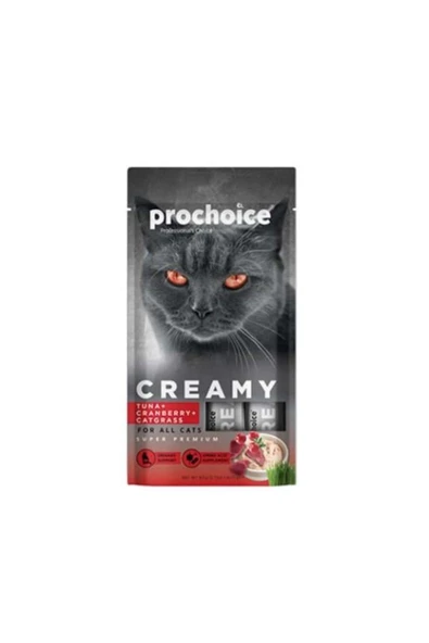 ProChoice Pro Choice Creamy Ton Balıklı Kızılcıklı Ve Kedi Otlu Sıvı Kedi Ödül Maması 4x15 gr