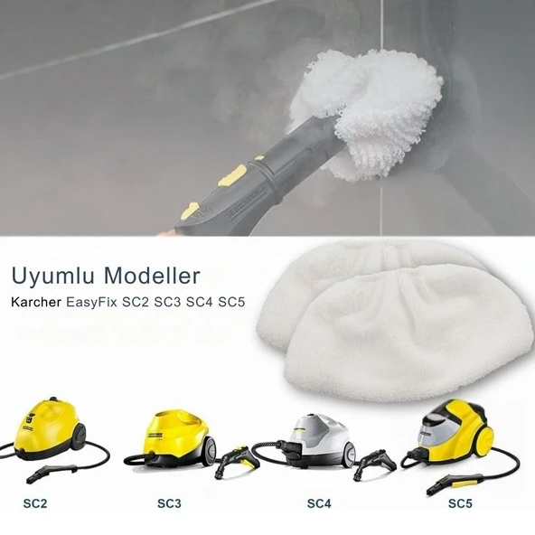Karcher SC2, SC3, SC4, SC5 ile Uyumlu Mikrofiber Bez Seti 2'li - Resim 4