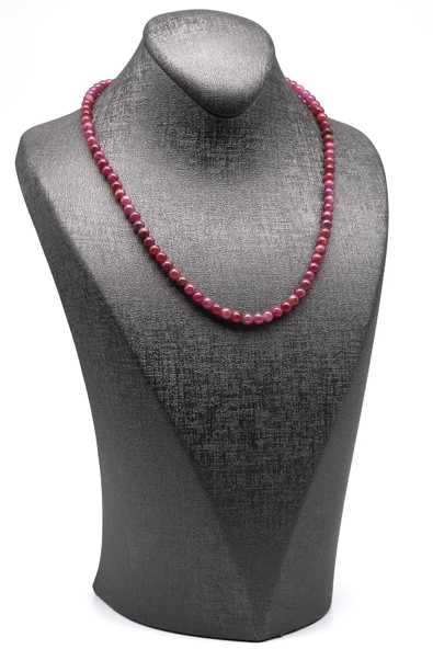 Yakut Doğal Taş 925 Ayar Gümüş Kolye - 2