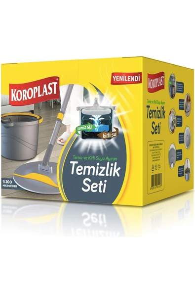 Koroplast Temizlik Seti Temiz ve Kirli Suyu Ayıran Temizlik Mopu - 2