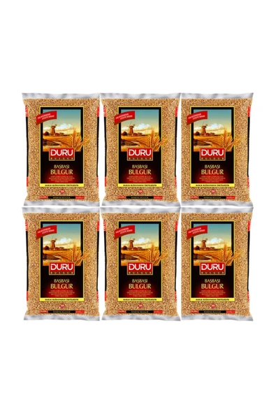 Duru Bakliyat Bulgur 1 Kg Başbaşı Pilavlık X 6 Paket