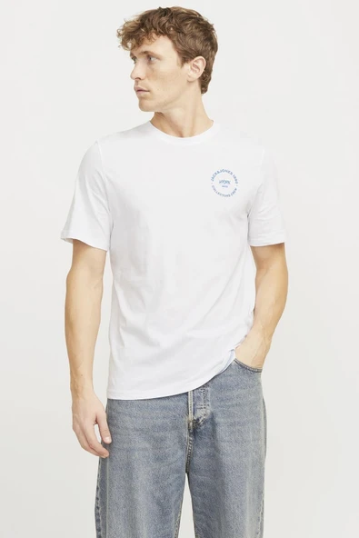 JACK JONES Erkek BEYAZ Kısa Kollu Tişört 12269280