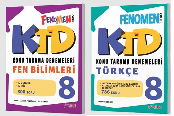 Fenomen Okul 2025 8. Sınıf Lgs Fen Bilimleri + Türkçe Konu Tarama Denemeleri Seti 2 Kitap