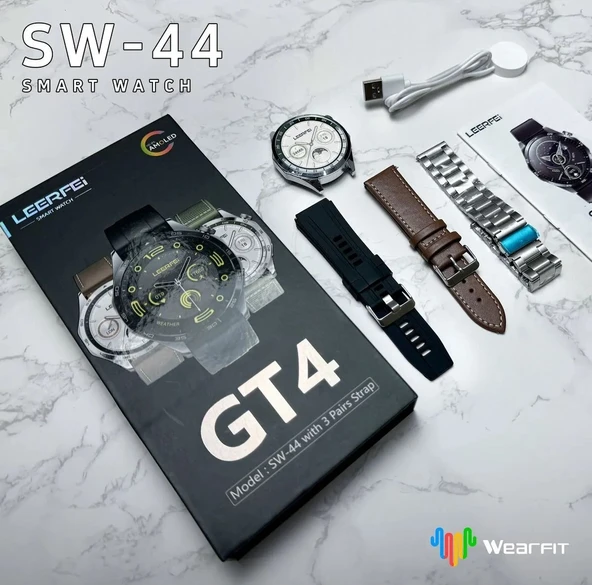 LEERFEI GT4 Akıllı Saat Yuvarlak Kasa Amoled Ekran Smart Watch Ios ve Android Uyumlu LEERFEI - 3
