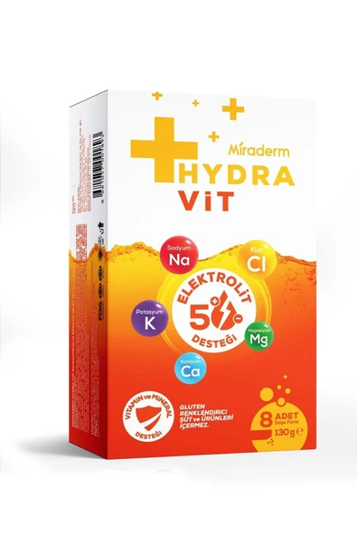 Miraderm Hydra Vit Elektrolit 8 Adet Şase Form Limon Aromalı