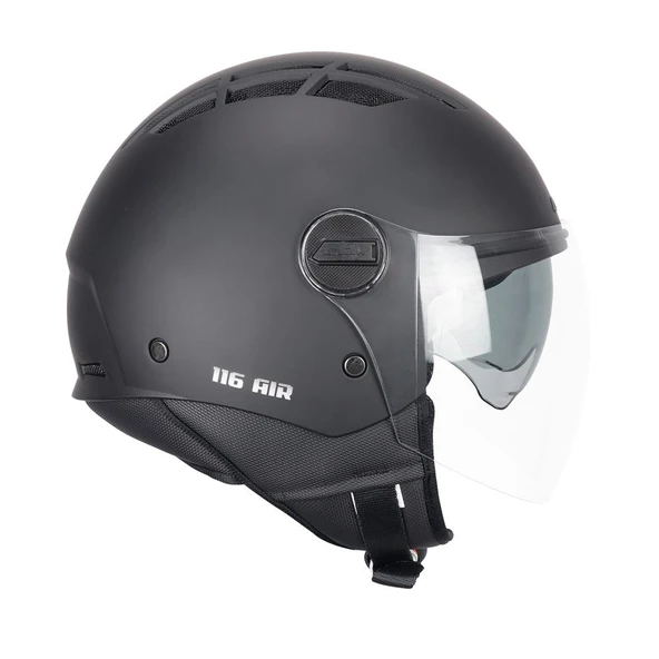 CGM 116A AIR Açık Kask SİYAH Uzun Vizör+Güneş Vizörlü -M
