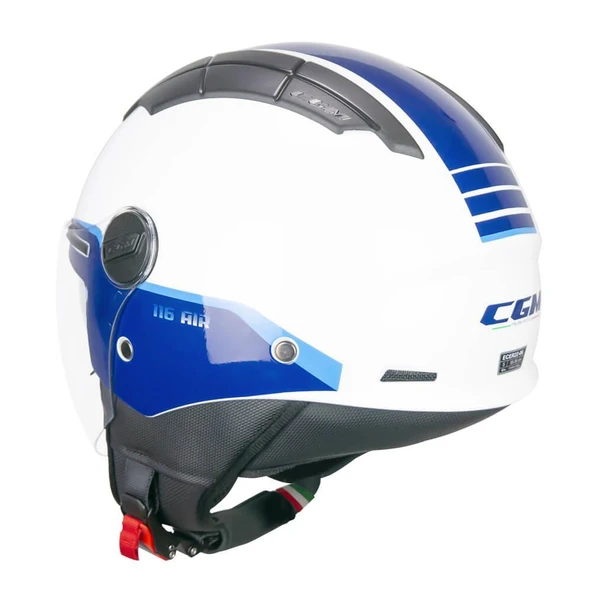 CGM 116G AIR BICO Açık Kask MAVİ-BEYAZ Uzun Vizör+Güneş Vizörlü -S - 4