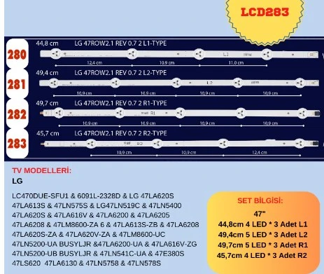 LG 47LA620S, 47LN575V, 47LA620V, TV LED BAR, 47'' ROW2.1 REV0.7, TV LED BAR ürün görseli
