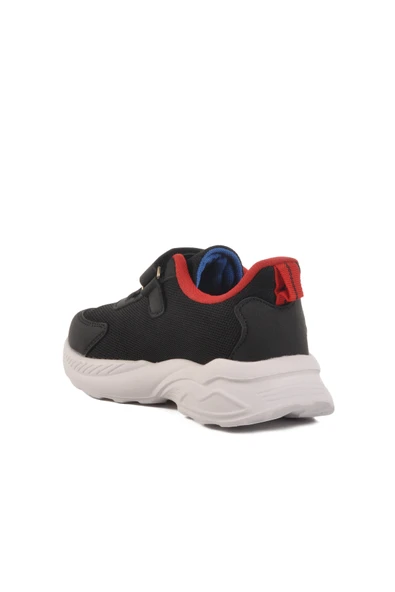 Ayakmod Siyah Beyaz Cırtlı Fileli Erkek Çocuk Spor Ayakkabı Ruffon F - Resim 4