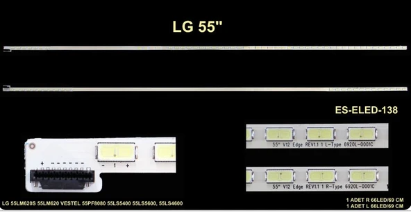 LG 55LM620S 55LM620 VESTEL 55PF8080 55LS5400 55LS5600, 55LS4600 55lm615s b55-lep-6b, VESTEL 55PF8080 LED BAR