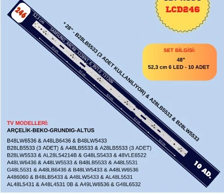 B48-LB-5433, B48-LW-6436, B48-LB-5533, B48-LB-6536, B48-LW-5533,  B48-LW-6536, B48L 4531, G48 LS 5433, G48-LB-5433, G48L 6532, G48L 5531, 48 VLE 685,  G48-L-6532, G48 LS 5533, 48 VLE 5520 LED BAR ürün görseli