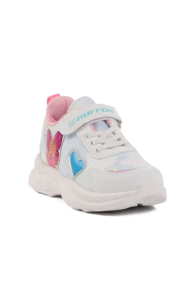 Ayakmod Beyaz Mavi Cırtlı Fileli Kız Çocuk Spor Ayakkabı Ruffon F - 3