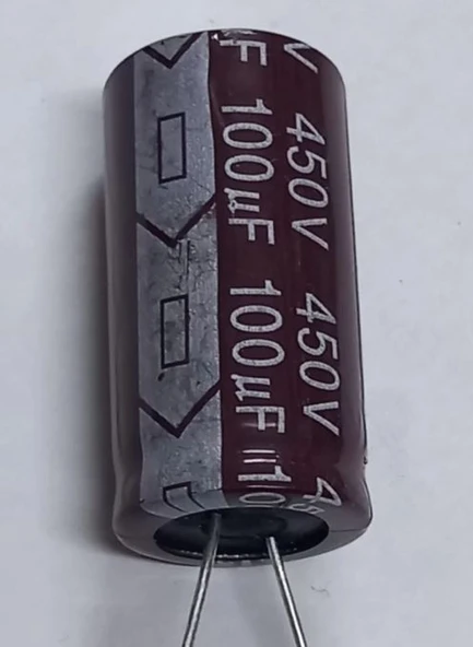 100uf 450v, 100mf 450v Kondansatör 18x35mm - 1