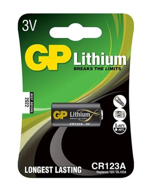 GP Batteries  GPCR123A DL123A, CR123A Boy Lityum Pil 3 Volt , 1 adet
