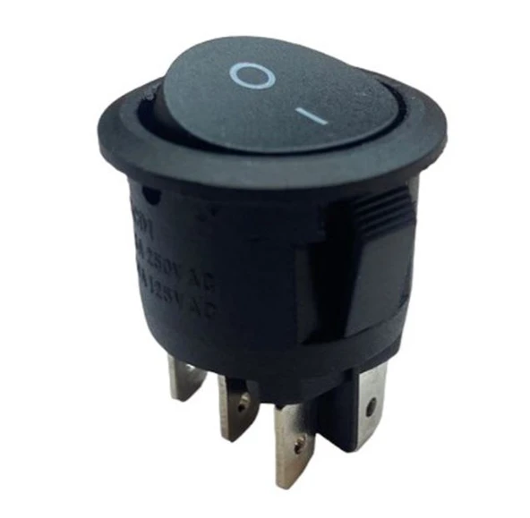 YUVARLAK ANAHTAR ON-OFF 6P SİYAH (IC-133-6)