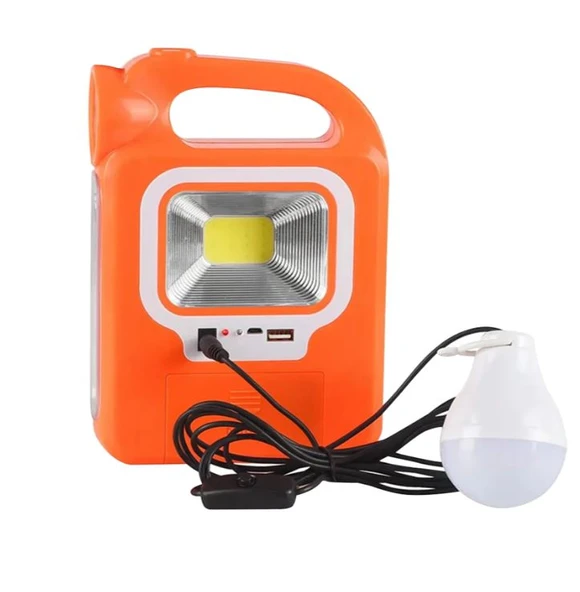 POWERMASTER HB-6399A COB LEDLİ SOLARLI 3 KADEMELİ USB ÇIKIŞLI ŞARJLI IŞILDAK FENER