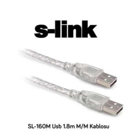 S-link SL-160M 1.8mt Usb m-m Kablo iki ucu erkek