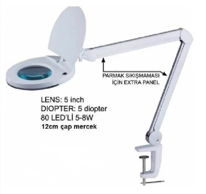 Akrobat Büyüteç 80 Ledlı Masaya Monte, Lambalı 5x Mercek ürün görseli