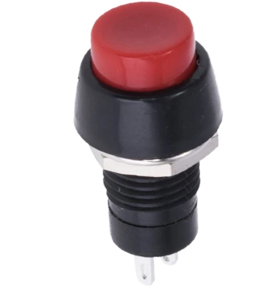 YUVARLAK ANAHTARLI KIRMIZI KALICILI 10 MM PLASTİK BUTON (IC-190)