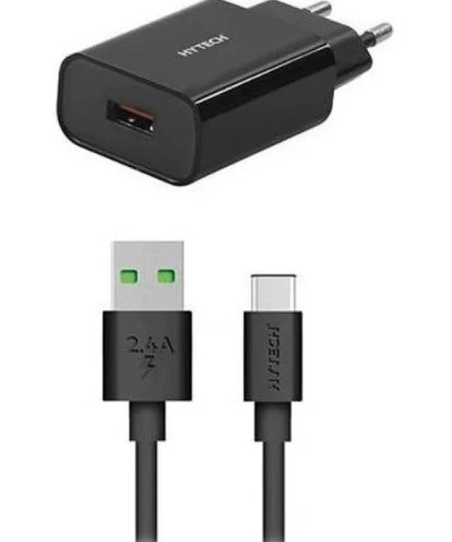 Hytech HY-XE36TB 3500 Mah 18W + 2.4A Type-C, 3.0 Hızlı Siyah Şarj Adaptör Seti