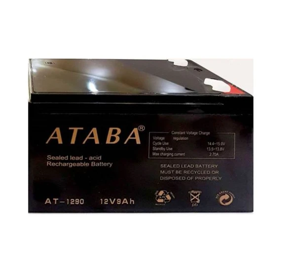 AKU 12V 9AH ATABA, Bakımsız Kuru Ups Akü ,2 12 V 9 Ah Kuru Akü12V 9AH 9,5-6,5-,15 cm