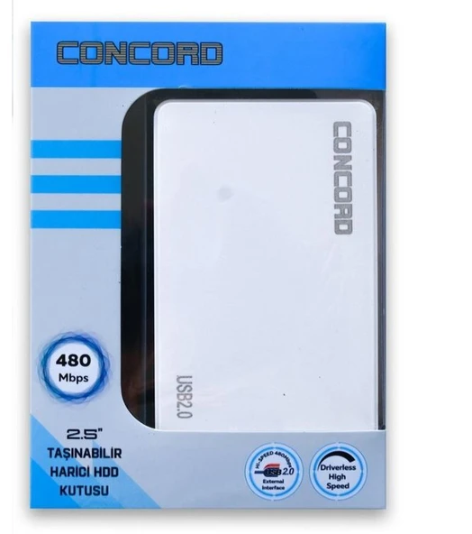 2.5 İnç Usb 2.0 Sata HARDDİSK HDD Kutusu Beyaz