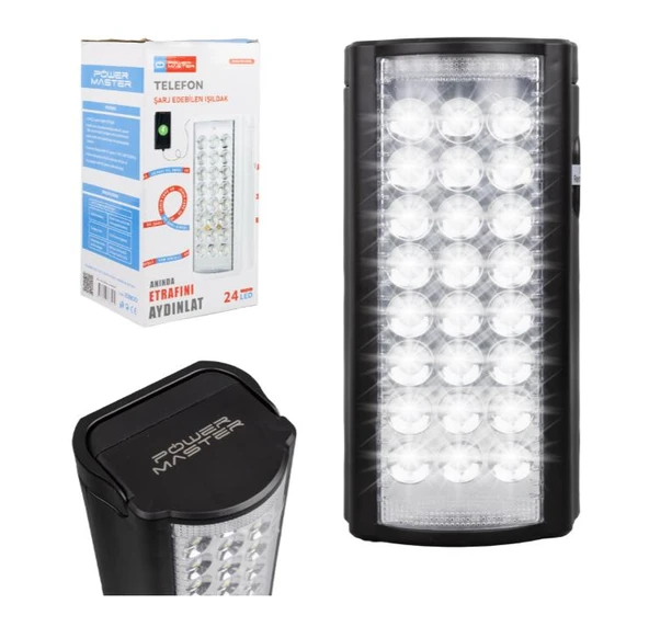 POWERMASTER PM-23800 24 LEDLİ TELEFON ŞARJ EDEBİLEN IŞILDAK (6V4A AKÜLÜ  POWERBANK ÖZELLİKLİ) ürün görseli