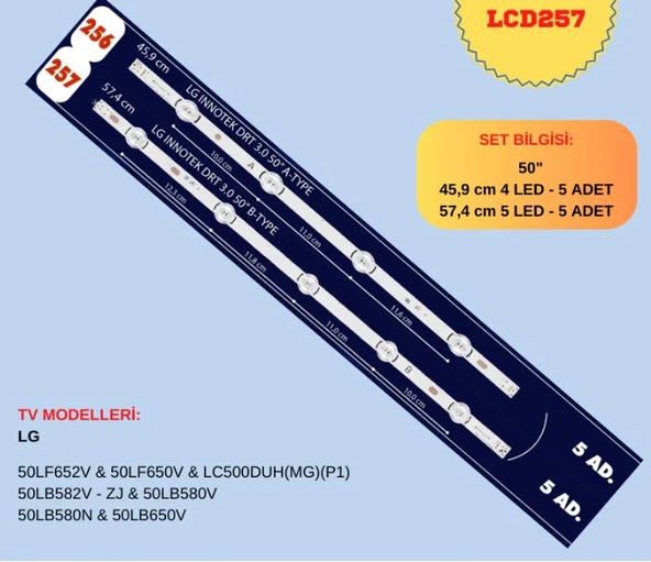 LG 50LF652V-50LF650V-LC500DUH(MG)(P1-50LB582V - ZJ-50LB580V-50LB580N-50LB650 LED BAR ürün görseli