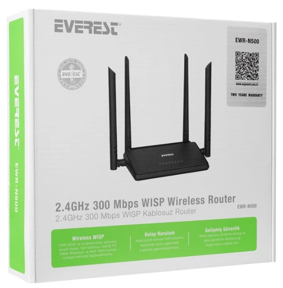 Everest Ewr-N500 300mbps Wısp Repeater+Access Point+Bridge Kablosuz Router