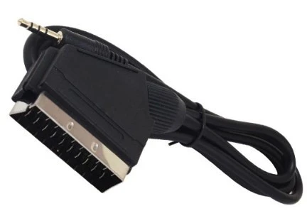 Uydu Alıcısı Av Kablo ,(0,9.1,5 Mm) Stereo Erkek-Scart Kablo 45 Cm  Uzun Jack