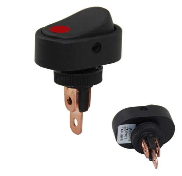 12 VOLT DC 20 AMPER ON-OFF IŞIKLI ANAHTAR ASW-20D-2 (IC-132A-2)