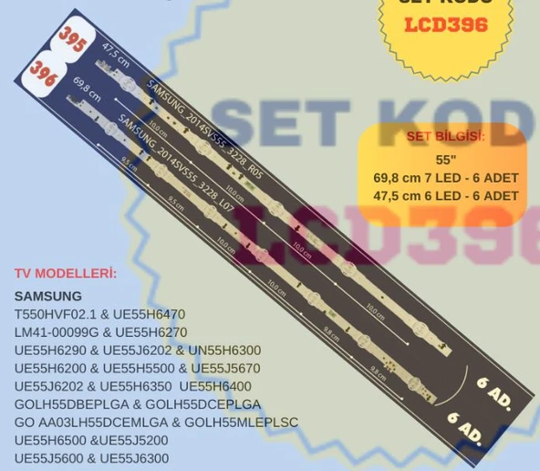 SAMSUNG UE55H6470, UE55H6270, UE55H6470, UE55H6290, UE55J6202, UN55H6300, UE55H6200, UE55H5500, UE55J5670, UE55H6200, UE55J6202, UE55H6350, UE55H6400 LED BAR ürün görseli