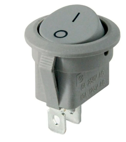 IŞIKSIZ GRİ ON-OFF 2 PİN YUVARLAK ANAHTAR (IC-133B)