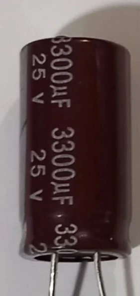 3300uf 25v, 3300mf 25v Kondansatör 10x25 ürün görseli