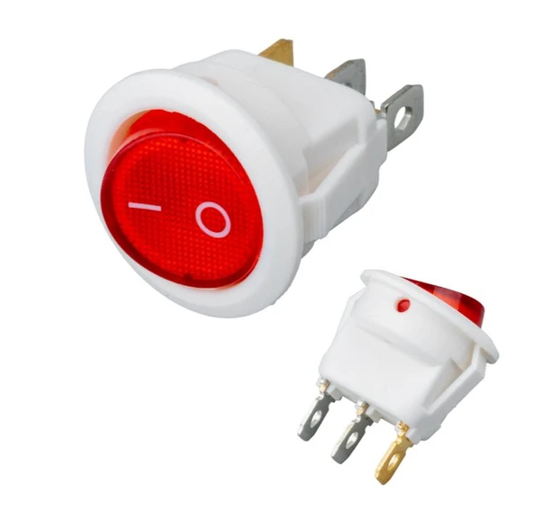 YUVARLAK IŞIKLI ANAHTAR ON-OFF 3P BEYAZ KASA (IC-131B)