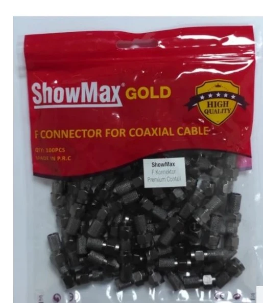 Showmax Gold Premıum Contalı Black F Konnektör 100 Adet