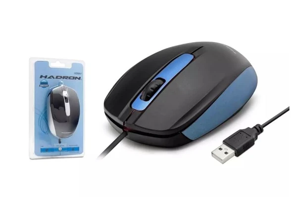 Hadron Hdx3255 Mouse Kablolu Usb 1200 Dpı 143cm (Siyah-Mavi)