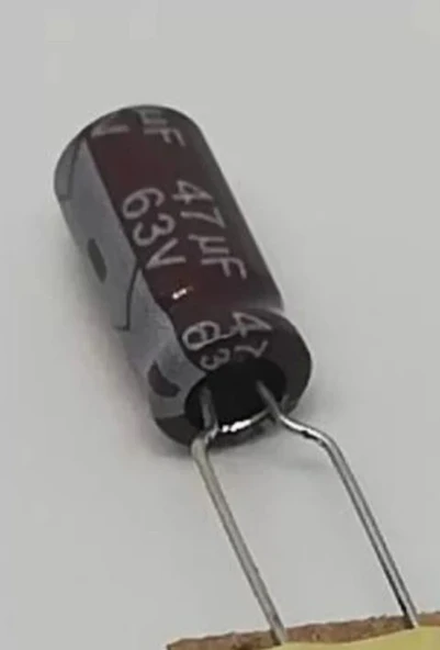 47uf 63v, 47mf 63v Kondansatör 6x11 ürün görseli