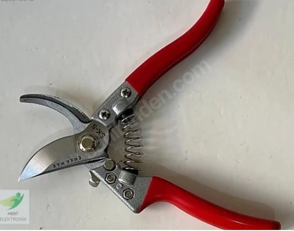 Çelik Ağızlı Bağ Makası Kırmızı, Budama Makası 20 Cm