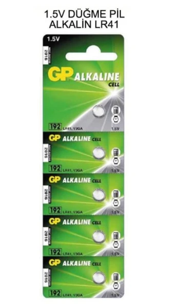 Gp Gp192-c5 Lr41 alkalin Düğme Pil 5'li Paket
