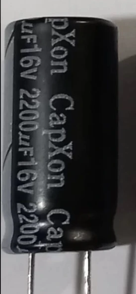 2200uf 16v, 2200mf 16v Kondansatör 10x25 ürün görseli