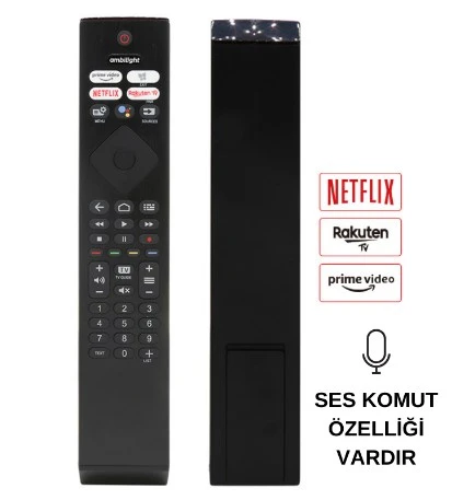 Phılıps Ph-V4 Tv Kumandası, Ambılıght-Prıme-Netflıx-Rakuten Ses Komutu Vardır