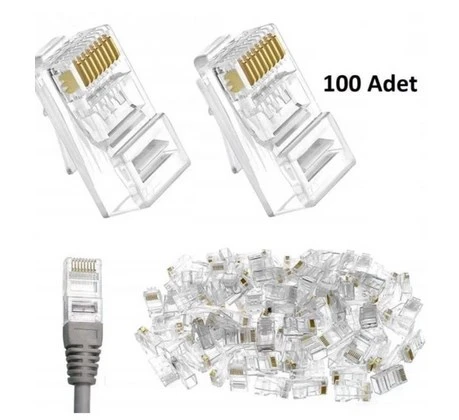 S-Link  Sl-Cob8p Rj45 Cat5 / Cat5e Konnektör 100 Adet Utp Jak Jack