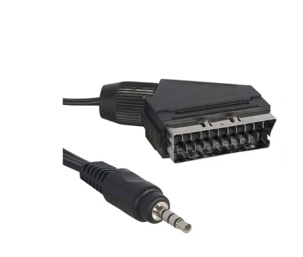 Uydu Alıcısı Av Kablo (0,5.1,2 Mm) Stereo Erkek-Scart Kablo 45 Cm  Kısa Jack (Tivibu İçin)
