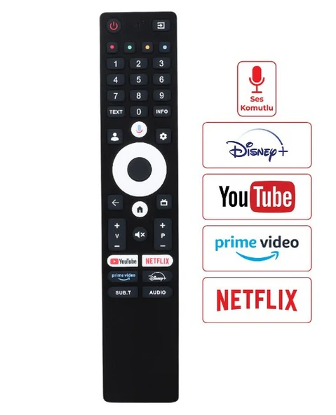 Dreamstar 32dse102, Onvo 50ovf9000uq, Dreamstar 55dse101, Strong, Profilo Google Tv Netflıx, Youtube, Prıme Vıdeo, Dısney, Tuşlu Ses Komutlu  Tv Kumandası ürün görseli